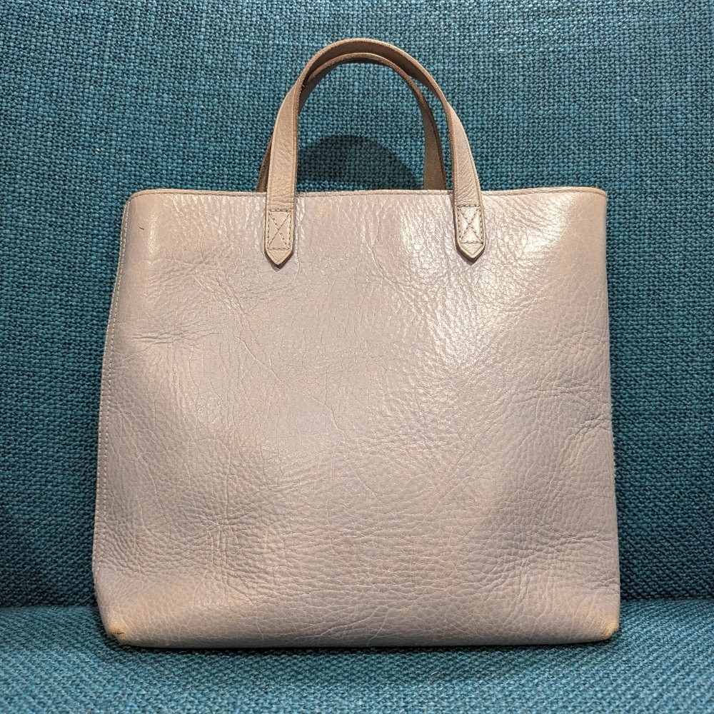 Blue/gray/lavender Madewell transport tote with zipper